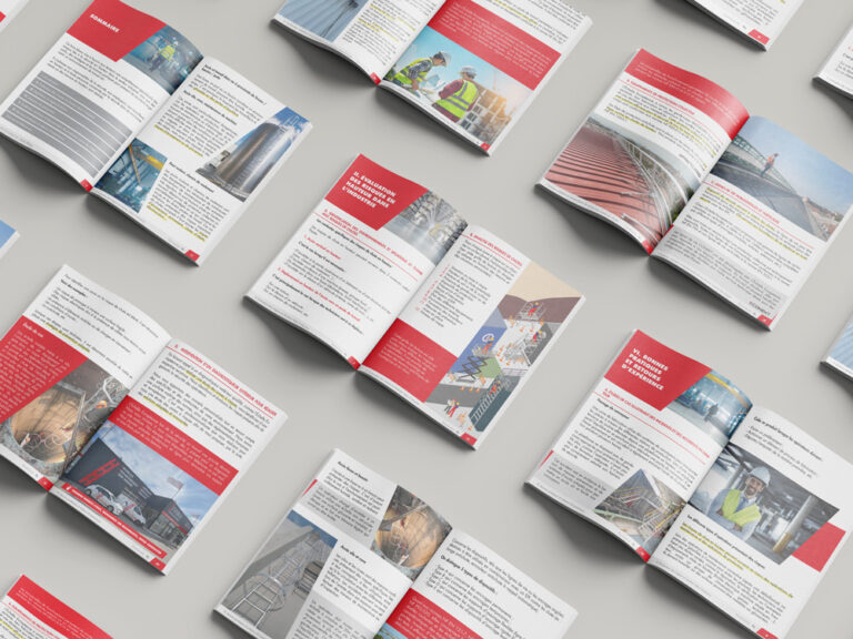 mockup des pages du livre blanc sur les bonnes pratiques du travail en hauteur