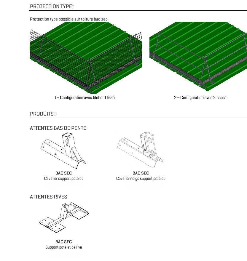 Protection sur bac acier